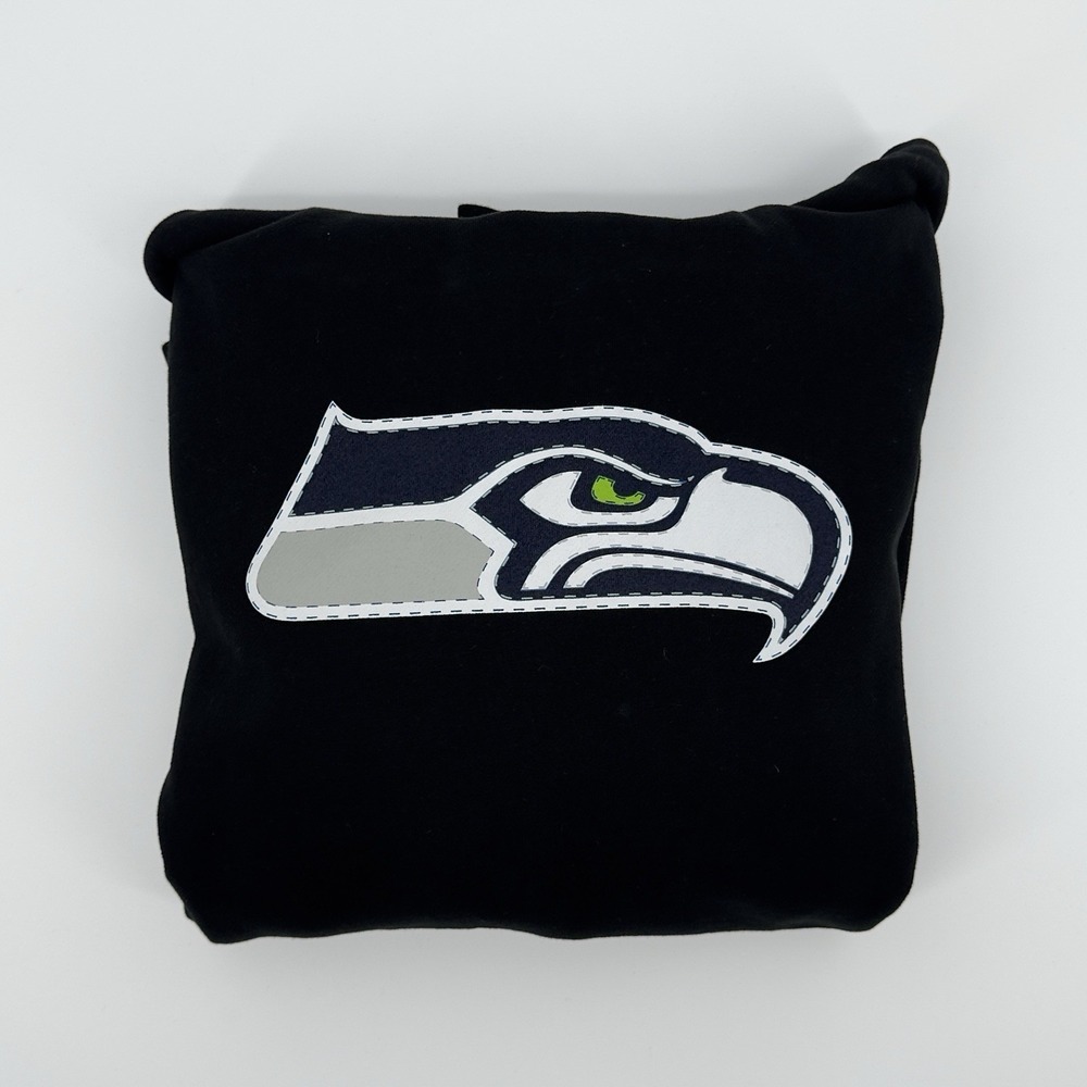 Seattle‎ Seahawks Hoodie New Era NFL Black Pullover Sweatshirt Men's Large Logo - Picture 8 of 8